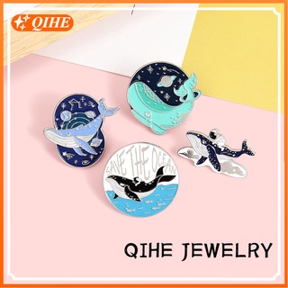 Romantic Universe Jewelry  Ocean Astronaut Whale Alloy  Brooch Constellation Space Planet Pin Gift