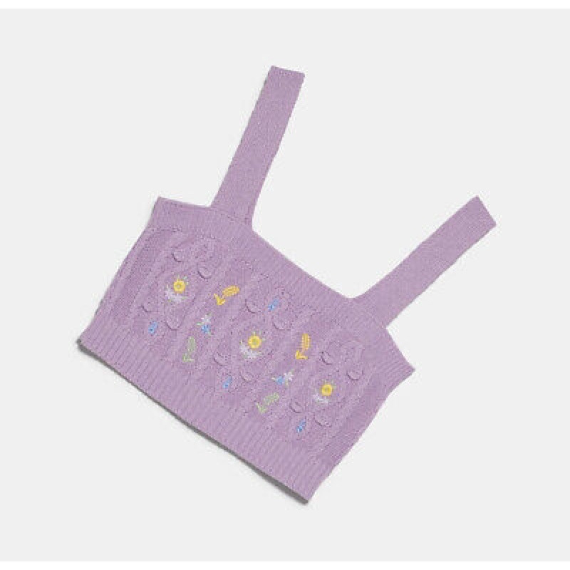 ZARA floral embroidered crop top (size s) Shopee Thailand