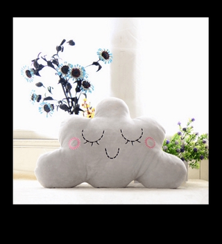 Bighot COZY หมอนอิงรูปก้อนเมฆ 26x53 ซม. สีเทา**ถูกที่สุด**