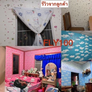 🌟DIY🌟 วอลเปเปอร์ติดผนัง 3 มิติ วอลเปเปอร์ สติกเกอร์ ลายโดเรม่อน ลายคิตตี้ วอลเปเปอร์ลายการ์ตูน ลายอิฐ 3 มิติ DIY กันน้ำ