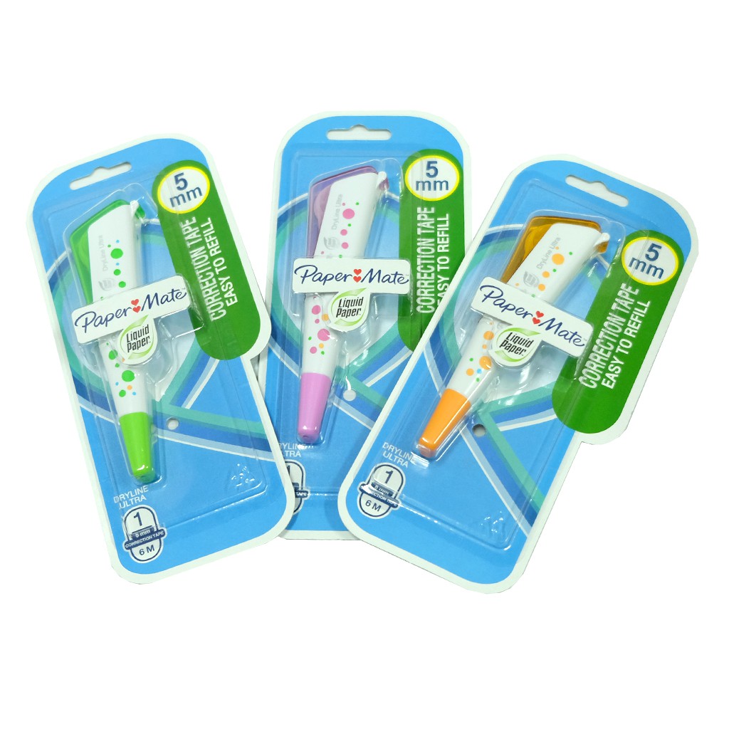 เทปลบคำผิด ยาว 6-8.5ม. ตรา Paper Mate dryline ทุกรุ่น
