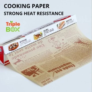 Kaulus กระดาษรองอบคุ๊กกี้ลายหนังสือพิมพ์ กระดาษรองอบขนม (cooking paper) ความยาว 8 เมตร