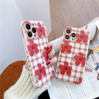 เคสซิลิโคนนิ่ม ลายดอกไม้สีแดง สําหรับ HUAWEI y7 PRO 2019 P30 P20 lite P40 P50 PRO Nova 3e 3 3i 4 4E 5T 7 se 7i Y9 prime 2019 Y7A 2020 Y8P Y9S MATE 20 PRO Y6S