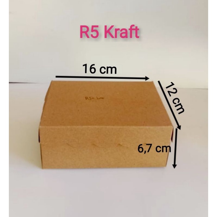 R5J กล่องกระดาษคราฟท์ (16x12x6.7) ขนม / ของที่ระลึก / ขนม / ขนมปัง