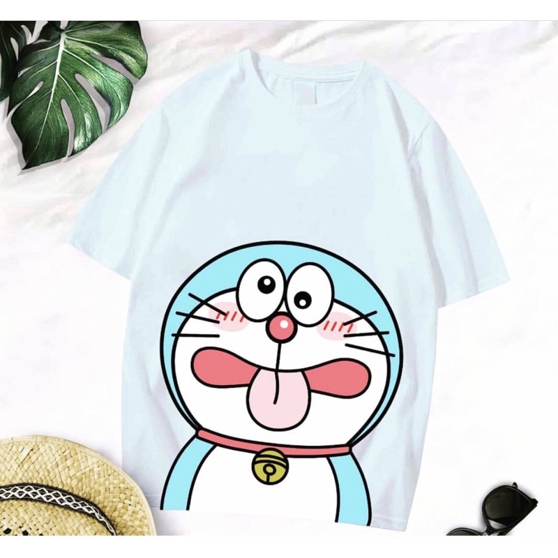 Oversze d0raem0n เสื้อยืดผู้หญิงสีน้ําเงิน