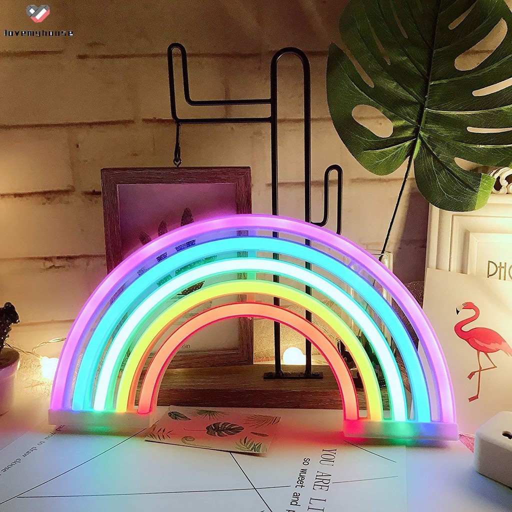UNOLUX ไฟนีออน LED ป้ายนีออนตกแต่ง ห้องนอน ห้องเด็กผู้หญิง สายรุ้ง LED