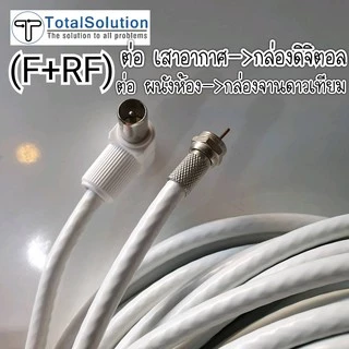 สายอากาศ พร้อมหัว สายRG6 เส้นสั้น-ยาว สั่งตัด ใช้กับจานดาวเทียม เสาอากาศ ทีวีดิจิตอล ระบบMATV เสียบผนัง