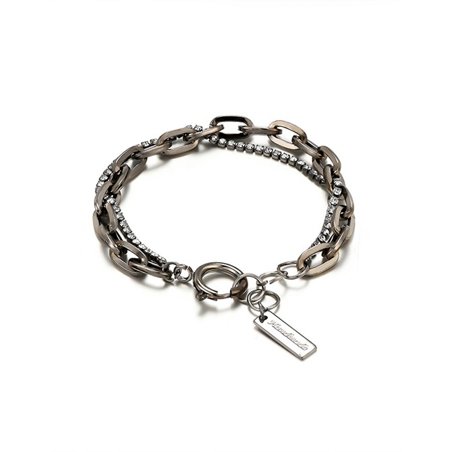 Lrc กําไลข้อมือแฟชั่นประดับเพชรสองสี D03958