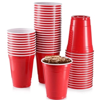 แก้วแดงแบ่งขาย 1 ใบ RED CUP AMERICAN PARTY แก้วแดงปาร์ตี้ อเมริกันปาร์ตี้  งานเลี้ยง แต่งงาน วันเกิด