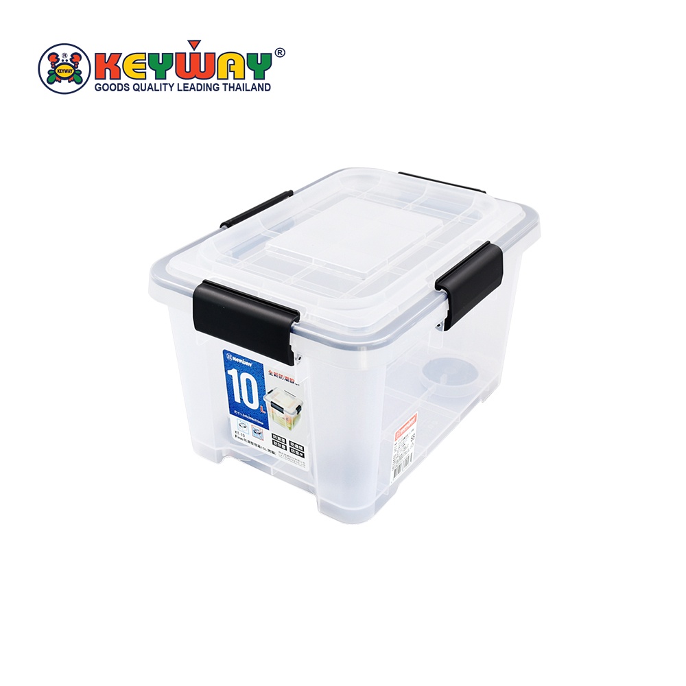 กล่องล้อเลื่อนอเนกประสงค์ พร้อมฝาหูล็อค (10L) Plastic Storage Box with Lid : KT-10