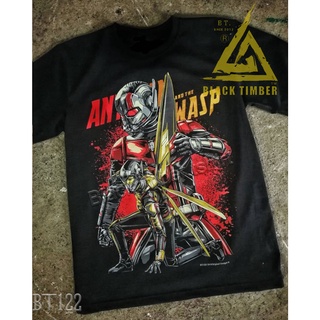 เสื้อยืดผ้าฝ้ายพรีเมี่ยม  122 Ant man and the Wasp  เสื้อยืด สีดำ  Black Timber T-Shirt ผ้าคอตตอน สกรีนลายแน่น S M L