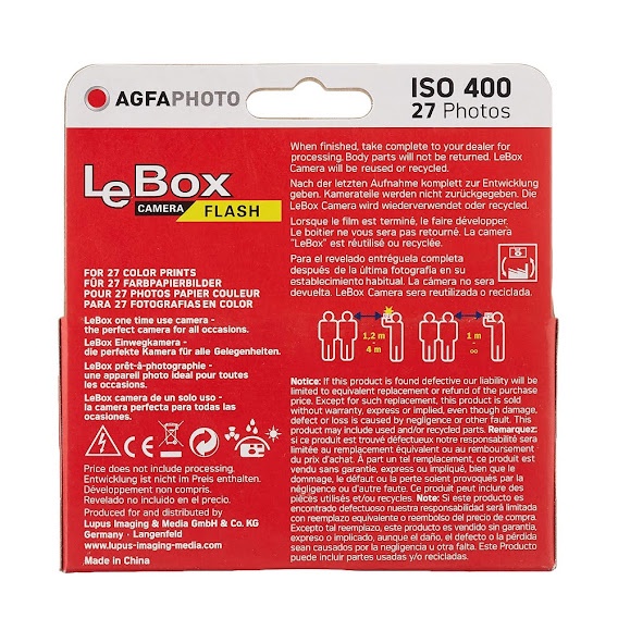 *ส่งฟรี*กล้องใช้แล้วทิ้ง AgfaPhoto LeBox 400/27 Flash/  AgfaOcean / AgfaBlack&White