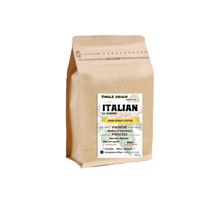 ขนาด 250 g. เมล็ดกาแฟคั่ว Arabica แท้  สูตร Italian ขนาด 250 g. 135.-