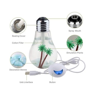 BULB HUMIDIFIER เครื่องอะโรม่า เเบบ USB อโรมา ไอน้ำ ระบายอากาศ โอโซน หลอดไฟ เครื่องพ่นไอน้ำ