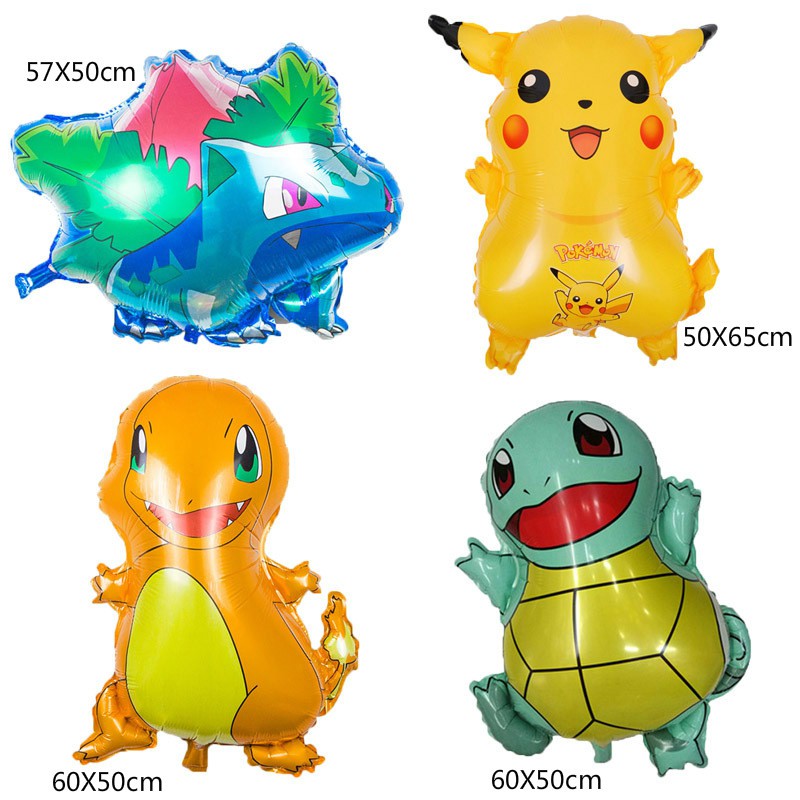20 ชิ้น Pokemon Gold Pikachu ฟอยล์ Baloon 32 นิ้วจํานวนบอลลูนตกแต่งงานเลี้ยงวันเกิด