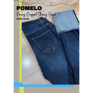 กางเกงยีนส์ POMELO สีเข้ม Emory Cropped Skinny Jeans - Dark Blue มือสอง