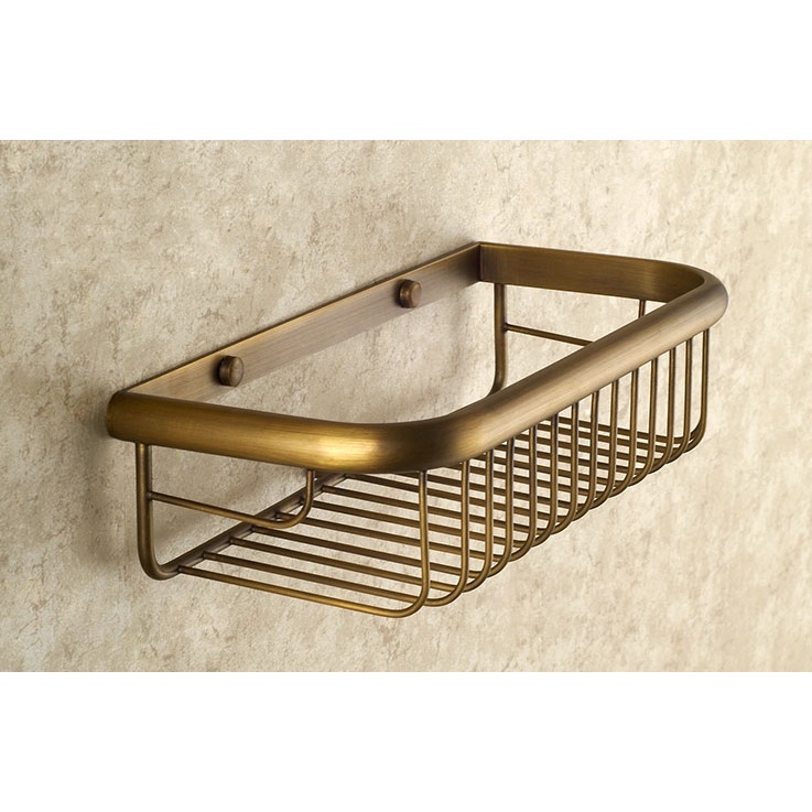 ตะกร้าทองเหลืองโบราณ 30 ซม. ติดผนังห้องน้ํา ตะกร้าอาบน้ํา สบู่ ฟองน้ํา ตะกร้าเก็บของ ชั้นวางของ แชมพู ที่วาง mba523 - รูปที่ 4