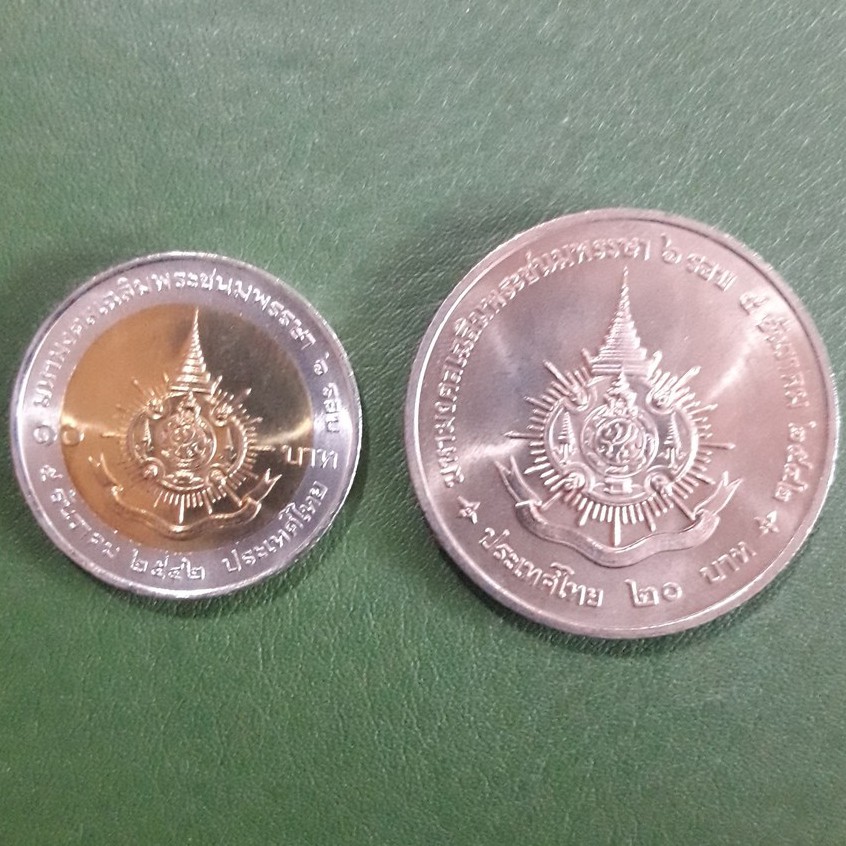 แพ็คคู่ เหรียญ 10 บาท -20 บาท ที่ระลึก 6 รอบ ร.9 ไม่ผ่านใช้ UNC พร้อมตลับทุกเหรียญ  เหรียญสะสม  เหรียญที่ระลึก