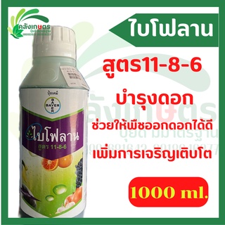 ปุ๋ยเคมีสูตรนำ้ ไบโฟลาน สูตร 11-8-6 ตราไบเออร์ ช่วยบำรุงดอก ช่วยในการเจริญเติบโต เร่งงาม เร่งดอก เร่งติดลูก