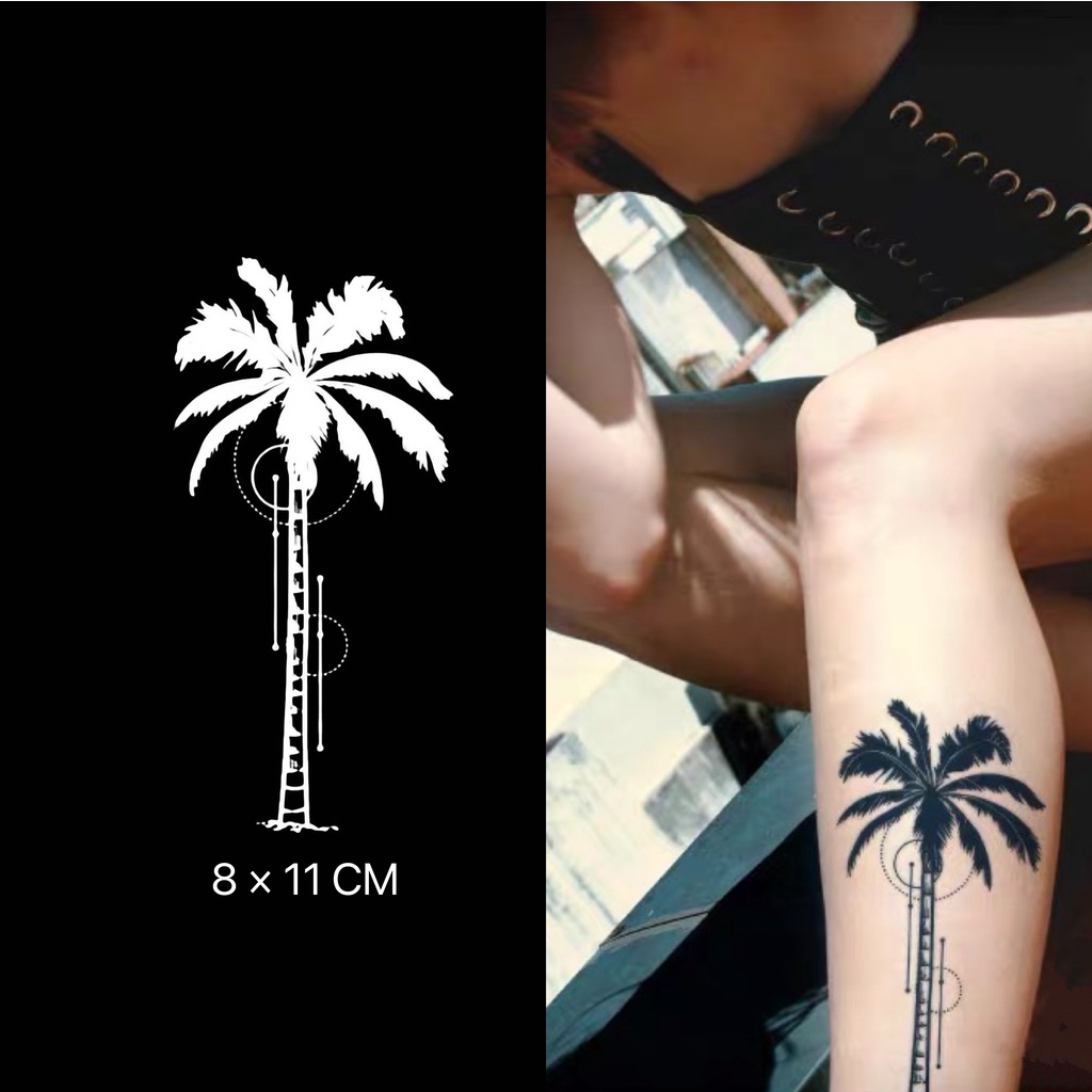 Mars Tattoo NEW Technology Magic Long Lasting 2 สัปดาห์ สติ๊กเกอร์รอยสักชั่วคราว ลายต้นมะพร้าว X095