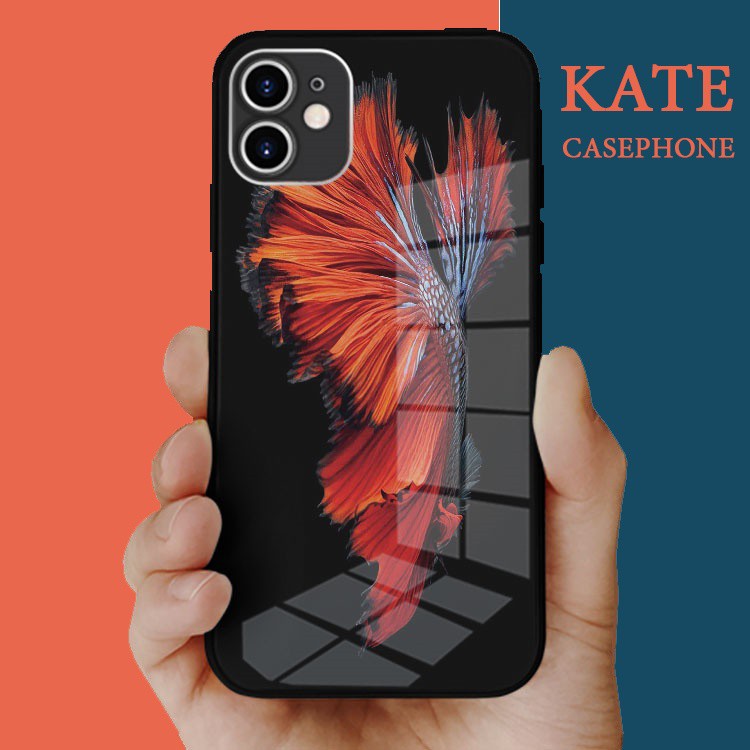 เคสโทรศัพท์ปลาคราฟสีแปลก ๆ ด้านหลังกระจกหรูหราสําหรับ Iphone 7/8/8Plus/X/Xs/Xs Max/11/11 Promax/12/1