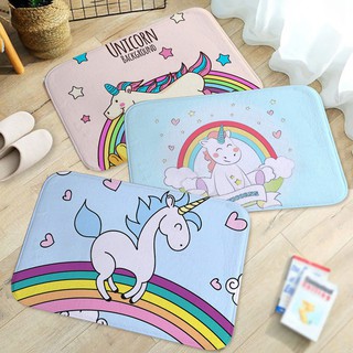 New Cute Cartoon Unicorn Printed Kitchen Bathroom Door Anti-slip  Floor Mats