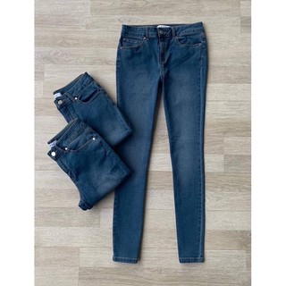 Denim co., jeans กางเกงยีนส์สีฟอก ผ้ายืด เอวกลาง