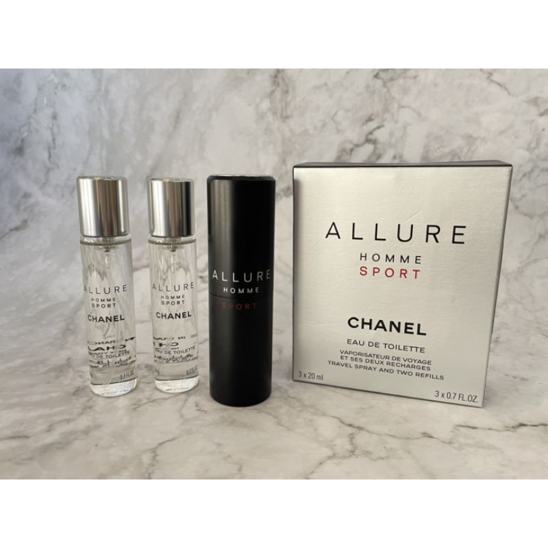 ALLURE HOMME SPORT travel spray and two refills 3 x 20 ml