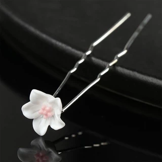 NIMENG 20 ชิ้นดอกไม้ Hairpin Stick งานแต่งงานคริสตัลเพิร์ล Hairpin เจ้าสาว Tiara U รูปคลิปผม