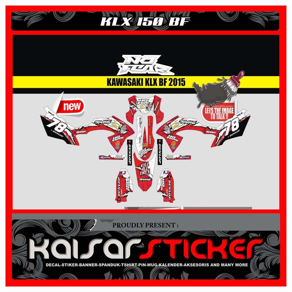 สติ๊กเกอร์มอเตอร์ไซค์สติ๊กเกอร์รูปลอก KLX 150 DTRACKER BF FULL KA11