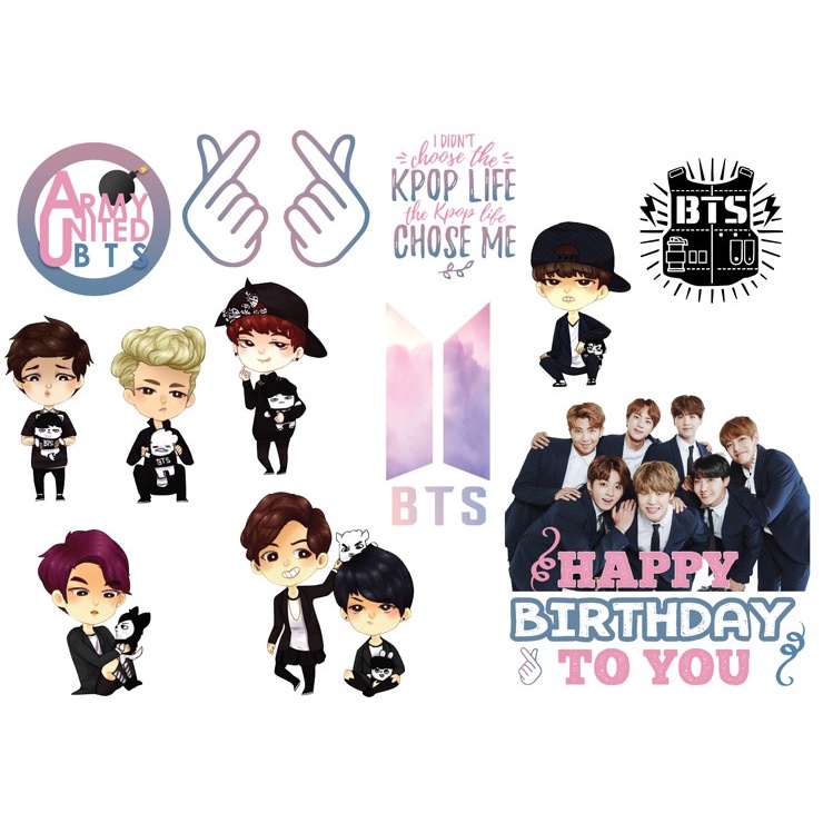 BTS เค้ก Topper Cupcake Topper Kek Topper