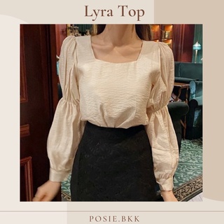 ✨ Lyra Top เสื้อแขนยาวคอเหลี่ยมสไตล์มินิมอล แต่งแขนจั๊มตุ๊กตา🎀