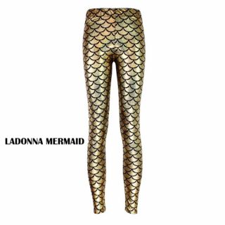 Mermaid leggings Gold USA เลกกิ้งนางเงือก