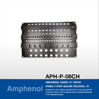 Amphenol APH-P-08CH Amphenol Audio 19” Patch Panel 8 Port (Black Colour), 1U