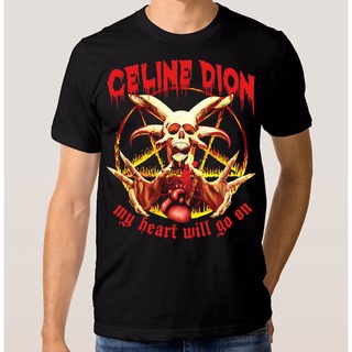 เสื้อยืดคอกลม พิมพ์ลาย Celine Dion My Heart Will Go On Punk Rock Metal สําหรับผู้ชายS-5XL