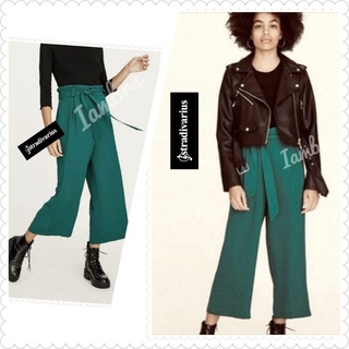 🔥Stradivarius High waist Trousers with tie belt in green👏งานแบรนด์แท้💯☑️ป้ายครบ💥พร้อมส่ง งานเอาท์เล็ท📌แนะนำ