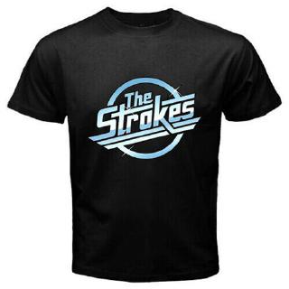 The STROKES เสื้อยืดลําลอง สําหรับผู้ชาย แขนสั้น พิมพ์ลาย Metal Punk Rock Band สีดํา ไซซ์ XS - 4XLS-5XL