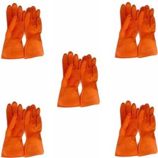 Eagle One Orange Rubber Gloves ถุงมือยาง SizeL สีส้ม (5คู่)