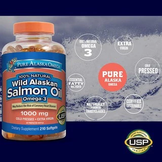 (Exp.05/2027)Pure Alaska Omega Wild Alaskan Salmon Oil🐟 น้ำมันปลาแซลมอนแท้ 💯% นำเข้าจาก USA🇺🇸 ได้รับกรดไขมันโอเมก้า 3