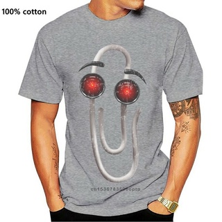 T-shirt  ใหม่ เสื้อยืดคอกลม ผ้าฝ้ายแท้ 100% พิมพ์ลาย Clippynator Terminator Geek Nerd แฟชั่นฤดูร้อน สําหรับพนักงานออฟฟิศ