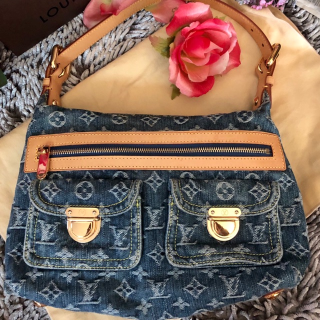 lv denim sling bag