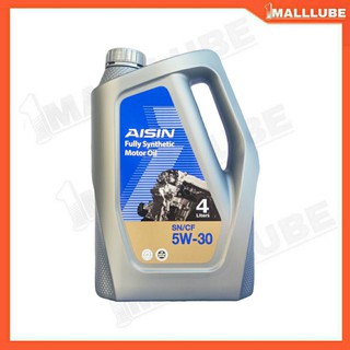 AISIN น้ำมันเครื่องรถยนต์เบนซิน AISIN SN/CF 5W-30 สังเคราะห์แท้ 100% ขนาดปริมาณ 4 ลิตร