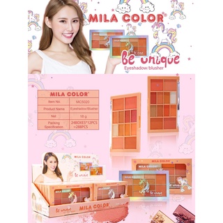 MC5020 Mila color พาเลทอายแชโดว์ พร้อม บลัชออน🍑 โทน ส้มพีช 🍑 ส้มอิฐ สีสวยน่ารัก 🍑