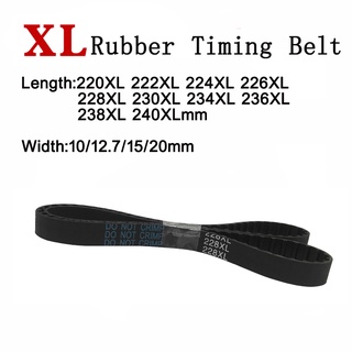XL Timing Belt Trapezoidal Tooth Rubber Synchronous Drive Belts 220XL 222XL 224XL 226XL 228XL 230XL 234XL 236XL 238XL 240XL Width 10/12.7/15/20mm