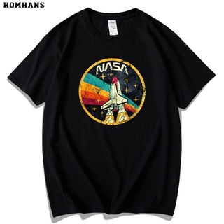 【Hot】HH เสื้อยืดแขนสั้นพิมพ์ลาย Nasa สไตล์ย้อนยุคระบายอากาศสําหรับผู้ชาย เสื้อยืด 2022 cotton