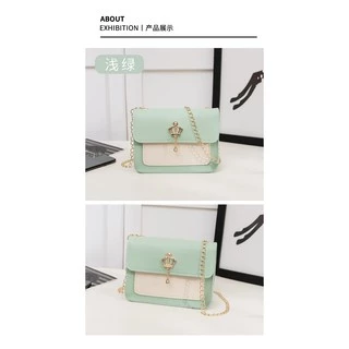 กระเป๋าสะพายข้าง/พาดลำตัว ทรงเหลี่ยมสายสะพายโซ่ รุ่นShoulder Bags- JS663