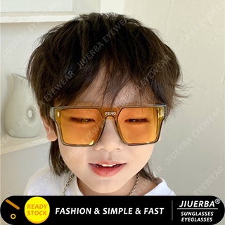 (JIUERBA) ใหม่ แว่นตากันแดดแฟชั่น กรอบสี่เหลี่ยม ขนาดใหญ่ สีแคนดี้ สไตล์เกาหลี สําหรับเด็ก