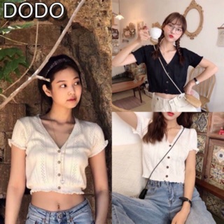 ราคาDODO*ใหม่พร้อมส่ง*เสื้อไหมพรมแขนสั้นรุ่นเจนนี่ใส่แล้วมีสไตล (119203)