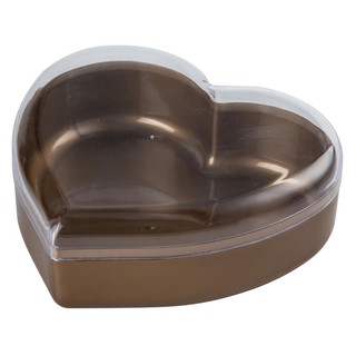 กล่องพลาสติกหัวใจทอง+ฝาใส สแตนดาร์ด RW1383 Gold heart plastic box + standard clear lid RW1383