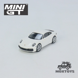 โมเดลรถยนต์ MINI GT 1:64 Porsche 911 (992) Carrera S White RHD LHD Diecast